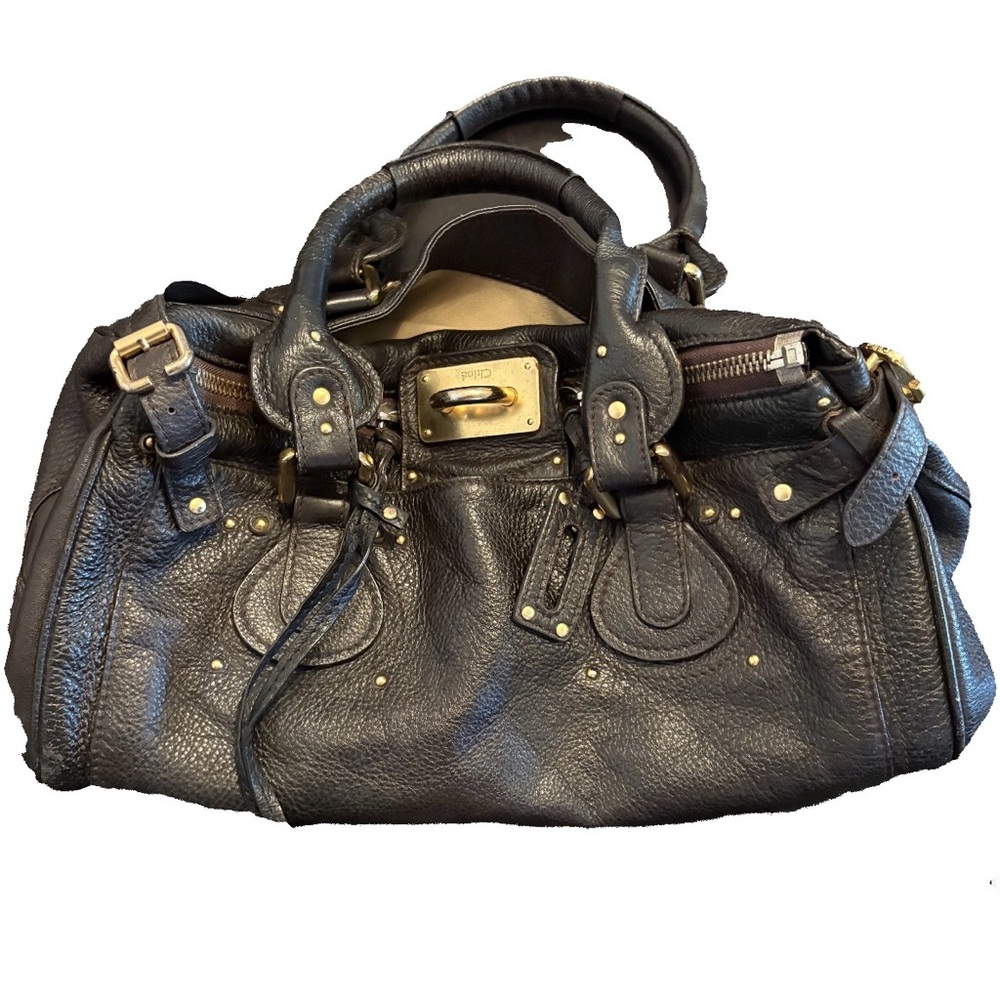 ❌SOLD❌ Vintage Chloe Paddington Shoulder Bag Black/Dark Brown - Picture 1 of 14